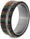 Dymondwood Camo and Deer Antler 8mm Comfort-Fit Matte Titanium Wedding Band, Size 6.75