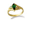 Created Emerald Marquise Bypass Ring, 10k Yellow Gold, 12k Green and Rose Gold Black Hills Gold Motif, Size 10