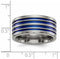 Edward Mirell Titanium Blue Anodized Grooved 10mm Closed Back Band, Size 12