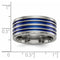 Edward Mirell Titanium Blue Anodized Grooved 10mm Closed Back Band