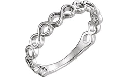 Infinity-Inspired Stackable Ring, Sterling Silver