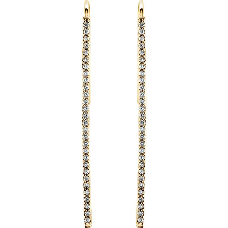 Diamond Vertical Bar Earrings, 14k Yellow Gold (1/4 Ctw, Color H+, Clarity I1)