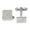 Stainless Steel Spotted Textured Square Cuff Links, 14MM