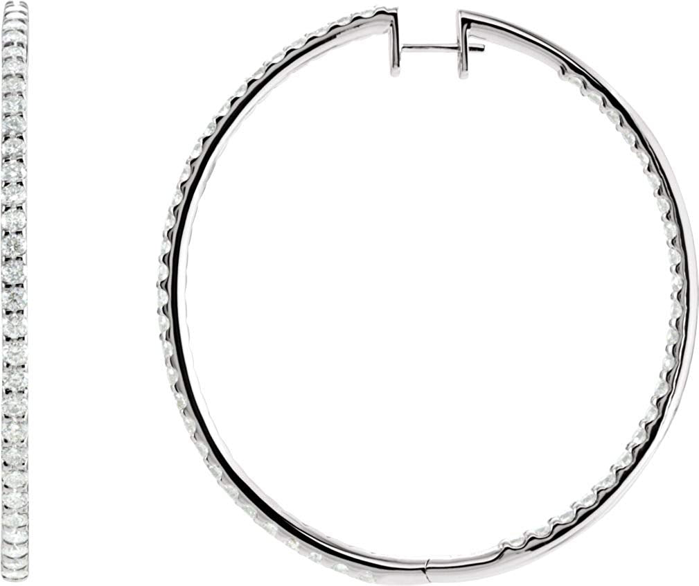 Diamond Inside-Outside Hoop Earrings, 14k White Gold (5 Ctw, Color G-H, Clarity I1)