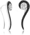 Black and White CZ Music Note Rhodium Plated Sterling Silver Ear Crawler Earrings