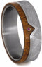 Ruby, Gibeon Meteorite, African Mahogany 7mm Comfort-Fit Matte Titanium Wedding Band, Size 13.5