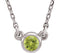 Peridot Solitaire Rhodium Plate 14k White Gold Pendant Necklace, 16"