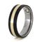 Diamond, 14k Yellow Gold, Buckeye Burl 6mm Comfort-Fit Titanium Wedding Band