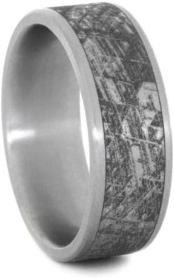 Mimetic Meteorite 8mm Comfort-Fit Matte Titanium Wedding Band, Size 10.75