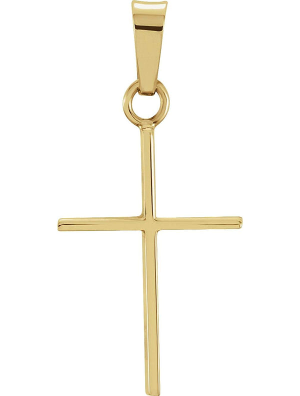 Simple Cross 14k Yellow Gold Pendant