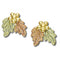 Leaves with Grapes Stud-Earrings, 10k Yellow Gold, 12k Green and Rose Gold Black Hills Gold Motif