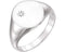 Men's Platinum Diamond Signet Ring (.02 Ct, G-H Color, I1 Clarity)