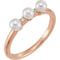 White Freshwater Cultured Pearl, Diamond Stackable Ring, 14k Rose Gold (3.5mm)(.03Ctw, Color G-H, Clarity I1)