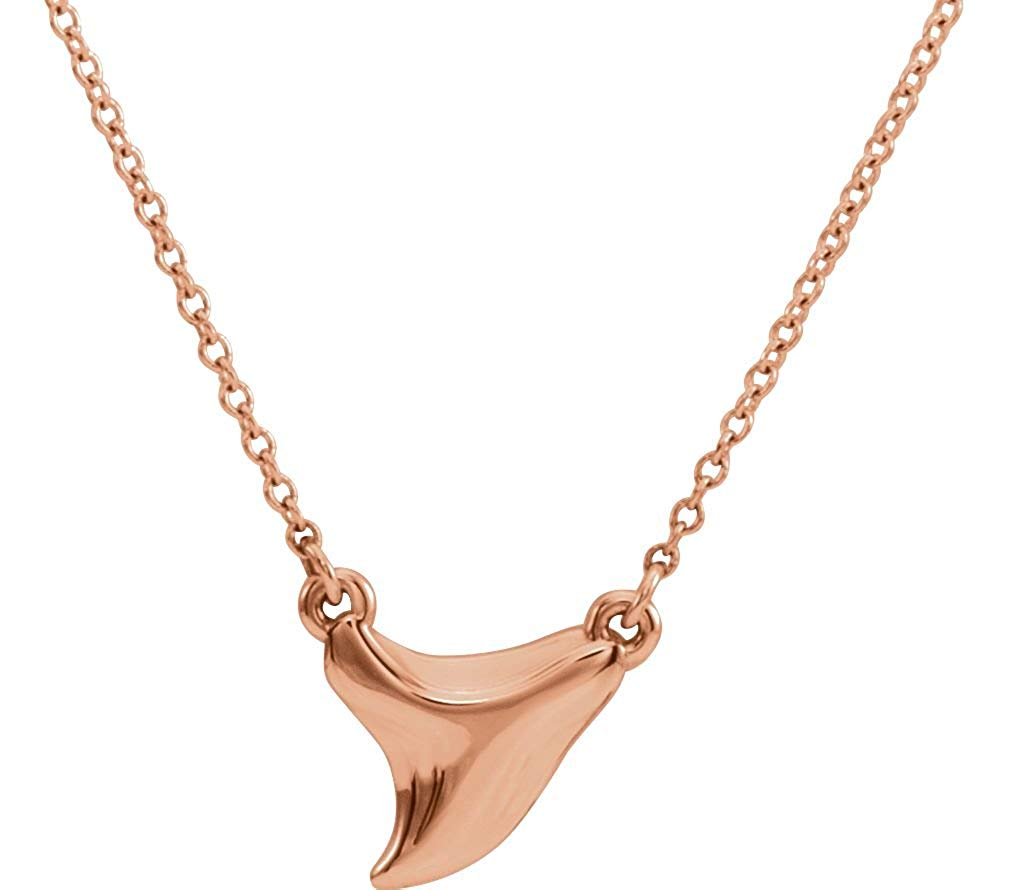 Shark Tooth Necklace in 14k Rose Gold, 16-18"