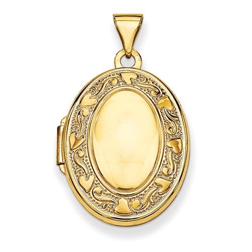 14k Yellow Gold Four Picture Oval Locket