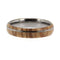 Olive Wood, Titanium Pinstripe 6mm Comfort Fit Titanium Wedding Band, Size 10