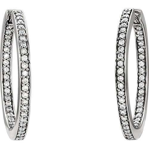 Diamond Inside-Outside Hoop Earrings (3/8 Ctw, Color GH, Clarity SI1)