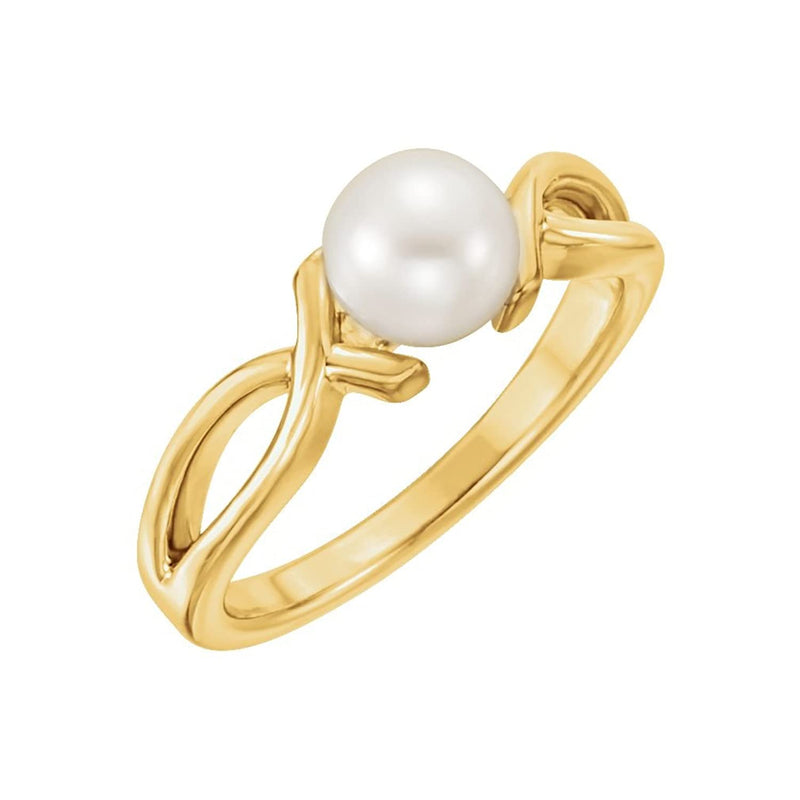 Freshwater Cultured Pearl Ichthys Ring, 14k Yellow Gold (6.5-7.00mm)