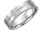 Satin Finish Grooved 6MM Comfort Fit 14k White Gold,Size 6