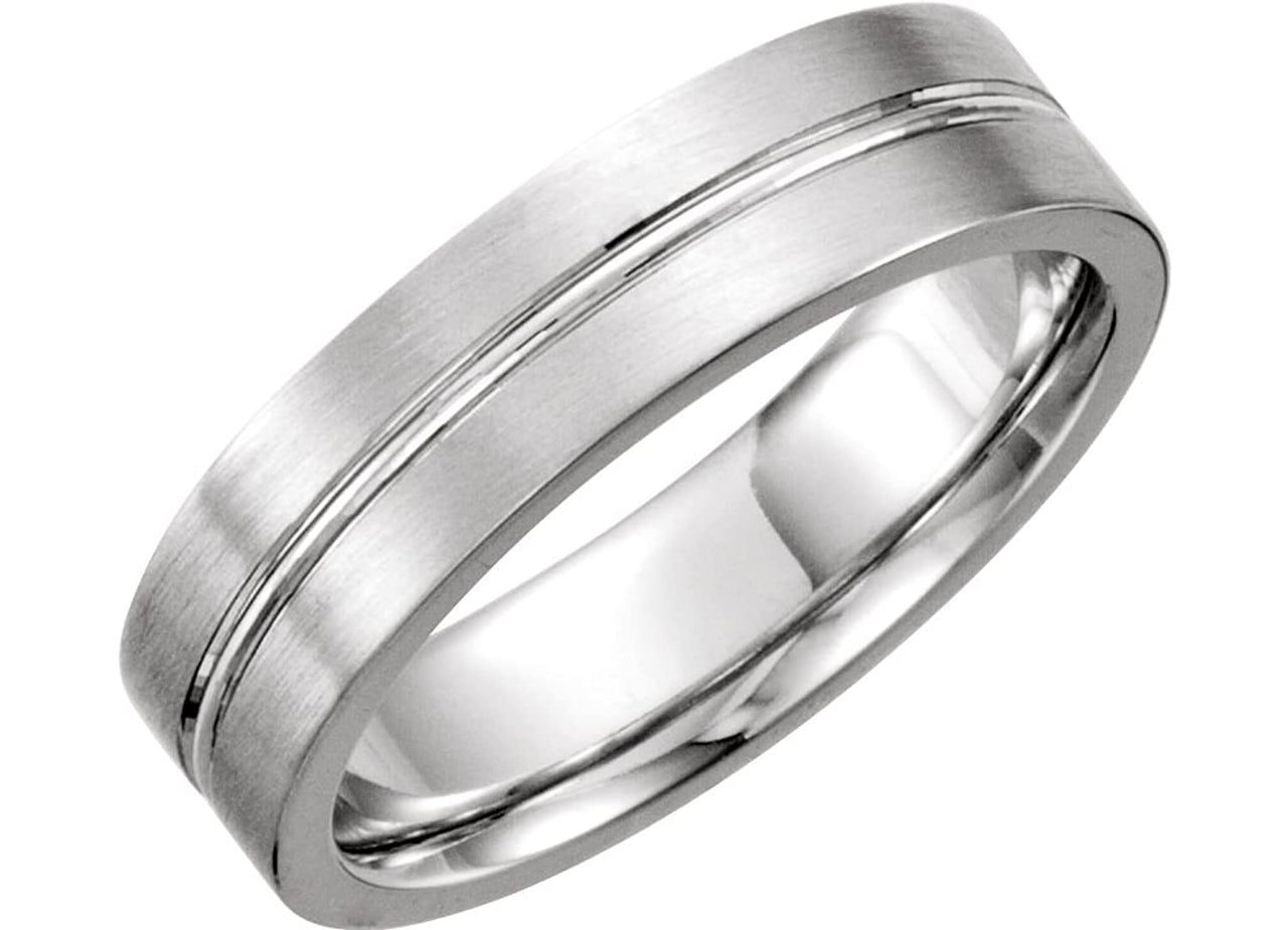 Satin Finish Grooved 6mm Comfort Fit Continuum Sterling Silver