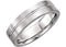 Satin Finish Grooved 6MM Comfort Fit 14k White Gold,Size 7.5