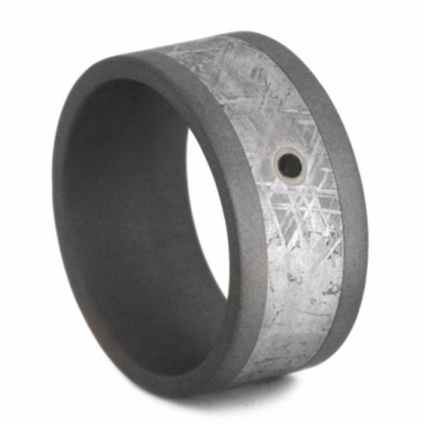 Black Diamond Gibeon Meteorite 10mm Comfort-Fit Sandblasted Titanium Wedding Band 10mm Comfort-Fit Sandblasted Titanium Wedding Band