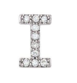 Platinum Diamond Letter 'I' Initial Stud Earring (Single Earring) (.04 Ctw, GH Color, SI2-SI3 Clarity)