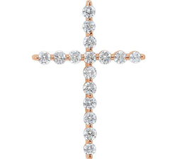 Diamond Cross 14k Rose Gold Pendant (.25 Ctw, G-H Color, I1 Clarity)