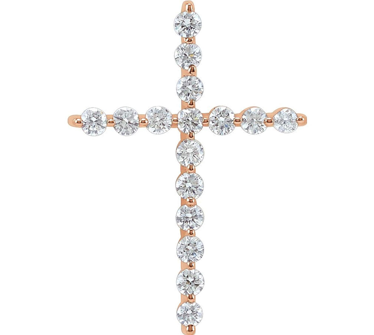 Diamond Cross 14k Rose Gold Pendant (.5 Ctw, G-H Color, I1 Clarity)