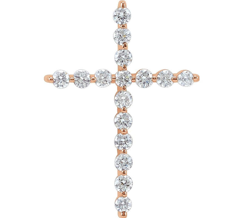 Diamond Cross 14k Rose Gold Pendant (.5 Ctw, G-H Color, I1 Clarity)