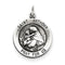 Sterling Silver Antiqued Saint Anthony Medal Charm Pendant (25X20 MM)