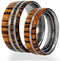 Amazon Rosewood, Titanium Pinstripes Ring, Couples Wedding Band Set, M14.5-F7