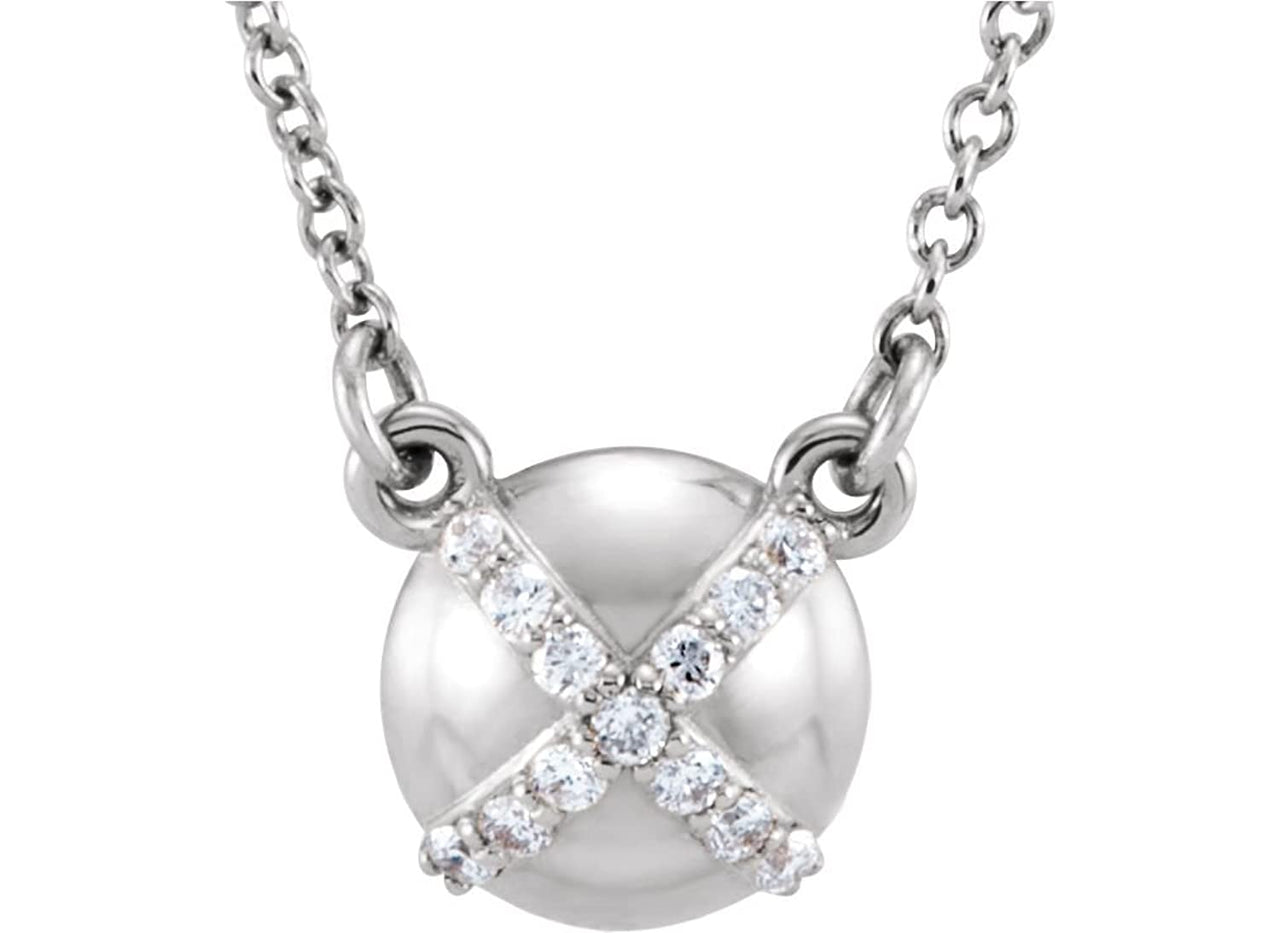 13-Stone Diamond Platinum Pendant Necklace, 18" (.07 Cttw)