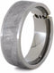 2-Stone Diamond, Gibeon Meteorite 8mm Comfort-Fit Titanium Wedding Band