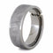 2-Stone Tension Set White Sapphires, Gibeon Meteorite 8mm Comfort-Fit Titanium Wedding Band, Size 6.75