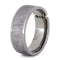 2-Stone Tension Set White Sapphires, Gibeon Meteorite 8mm Comfort-Fit Titanium Wedding Band