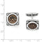 Sterling Silver and Bronze Antiqued Widows Mite Coin Cuff Links, 19MM