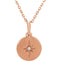 Diamond Starburst Necklace in 14k Rose Gold, 16-18" (.08 Ctw, Color G-H, Clarity I1)