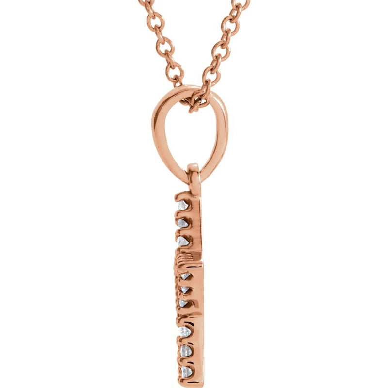Petite Diamond Star 14k Rose Gold Pendant Necklace, 16" (1/6 Cttw)
