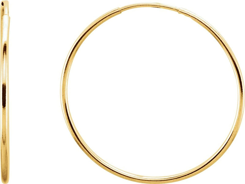 Petite Endless Hoop Earrings, 14k Yellow Gold (24mm)