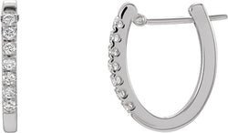 Diamond Hoop Earrings, 14K White Gold (1/5 Ctw, Color H-I , Clarity I1)