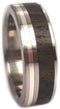 The Men's Jewelry Store (Unisex Jewelry) Ziricote Wood, 14K White Gold 7mm Comfort Fit Titanium Wedding Band, Size 5.75