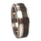 Ziricote Wood, 14K White Gold 7mm Comfort Fit Titanium Wedding Band, Size 10