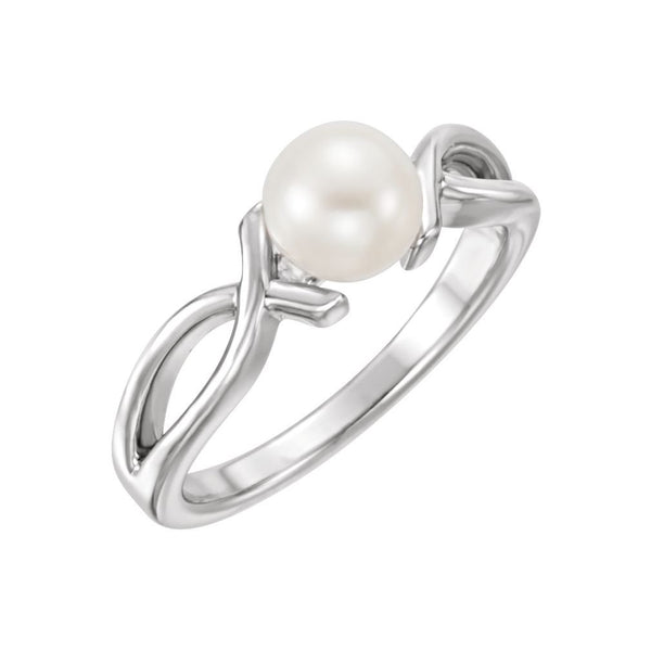Platinum Freshwater Cultured Pearl Ichthys Ring (6.5-7.00mm)