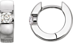 Platinum Diamond Hoop Earrings (1/4 Ctw, Color GH, Clarity SI2-SI3)