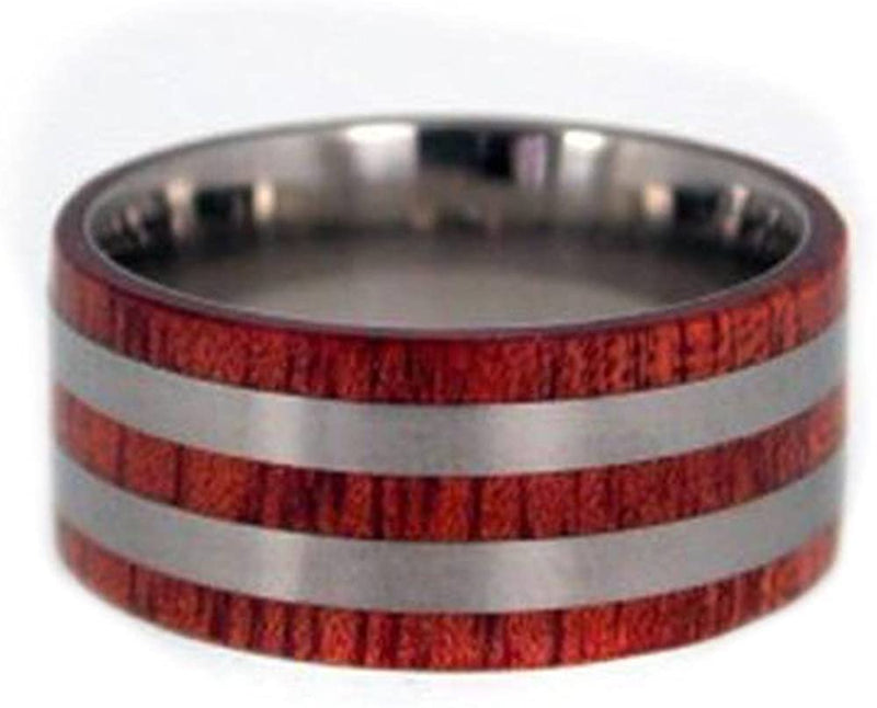 Bloodwood 10mm Comfort-Fit Matte Titanium Band