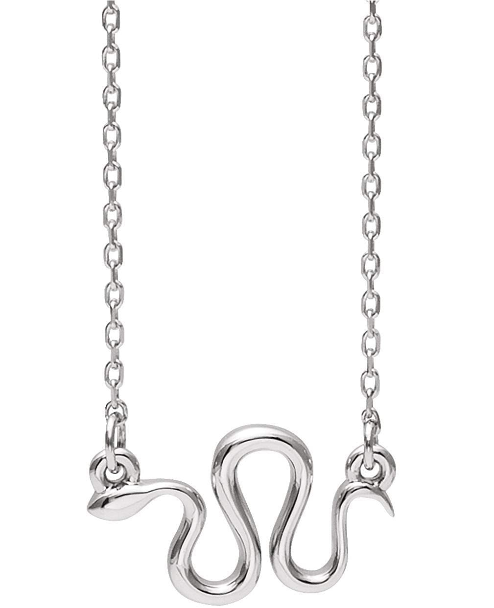 Platinum Snake Necklace, 18"