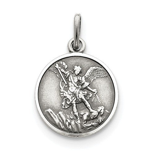 Sterling Silver Antiqued First Holy Communion Medal Charm Pendant (25X16 MM)