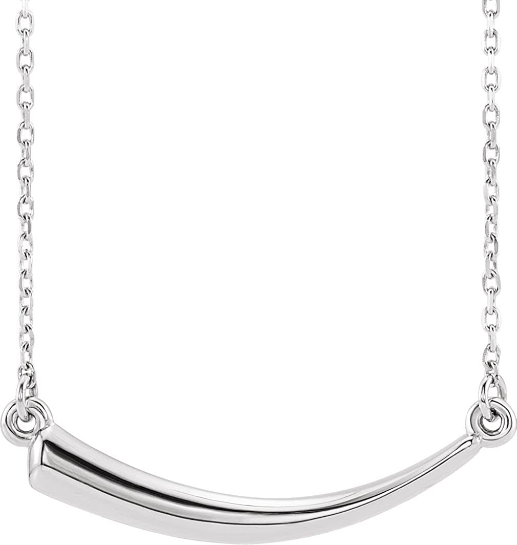 Platinum Mirror-Polished Horn Necklace, 18"