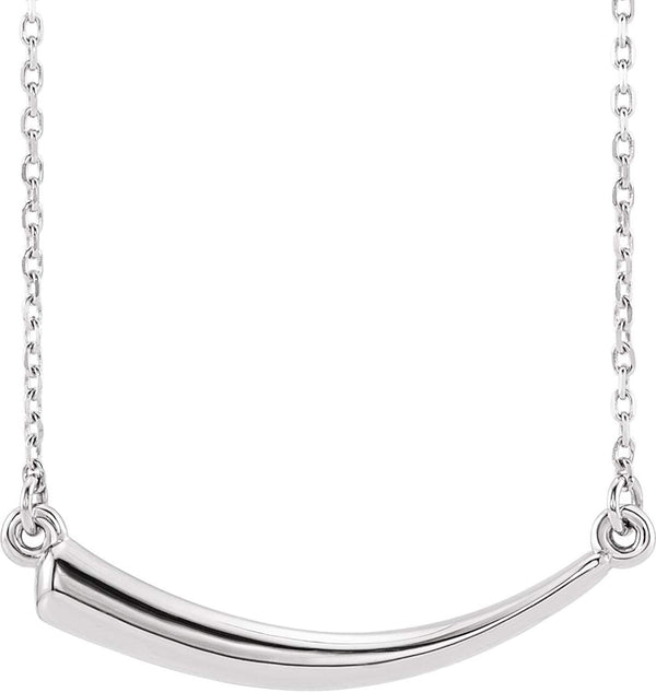 Mirror-Polished Horn Necklace, Rhodium-Plated 14k White Gold, 18"